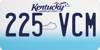 KY license plate 225VCM