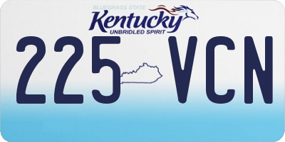 KY license plate 225VCN
