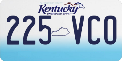 KY license plate 225VCO