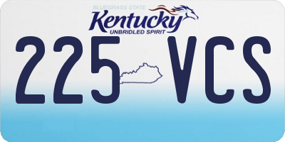 KY license plate 225VCS
