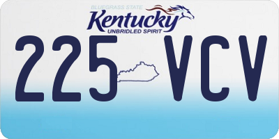 KY license plate 225VCV