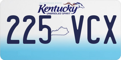 KY license plate 225VCX