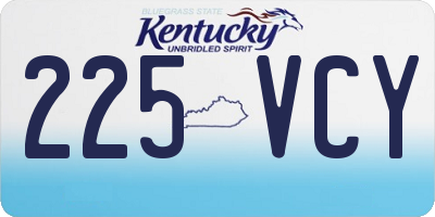 KY license plate 225VCY