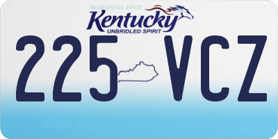 KY license plate 225VCZ