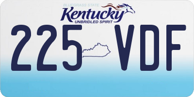 KY license plate 225VDF