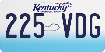 KY license plate 225VDG