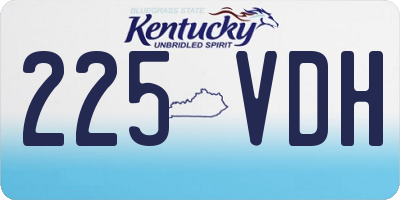 KY license plate 225VDH
