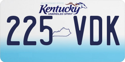 KY license plate 225VDK