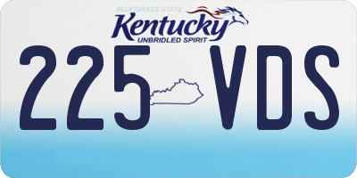KY license plate 225VDS