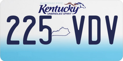 KY license plate 225VDV