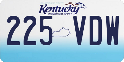 KY license plate 225VDW