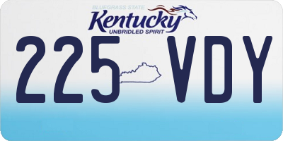 KY license plate 225VDY
