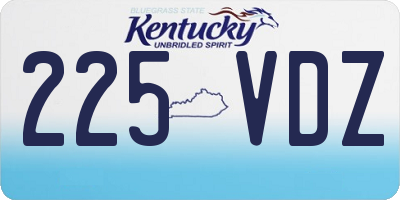 KY license plate 225VDZ