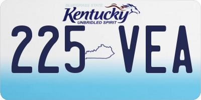 KY license plate 225VEA