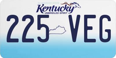 KY license plate 225VEG