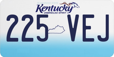 KY license plate 225VEJ