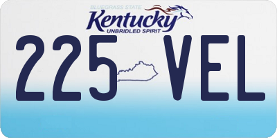 KY license plate 225VEL