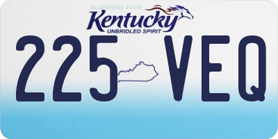 KY license plate 225VEQ
