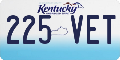 KY license plate 225VET