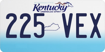 KY license plate 225VEX