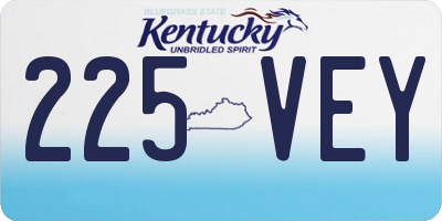 KY license plate 225VEY