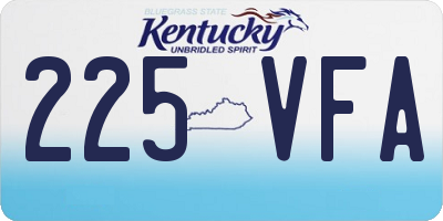KY license plate 225VFA