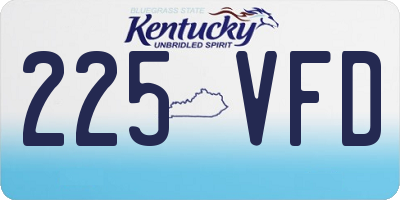 KY license plate 225VFD