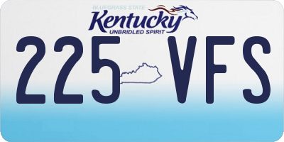 KY license plate 225VFS