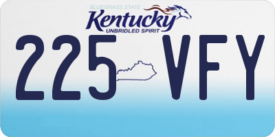 KY license plate 225VFY