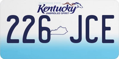 KY license plate 226JCE