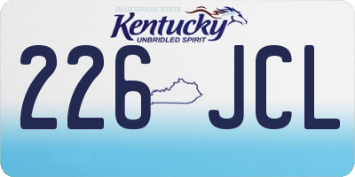 KY license plate 226JCL