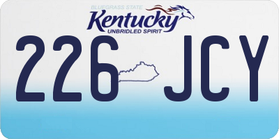 KY license plate 226JCY