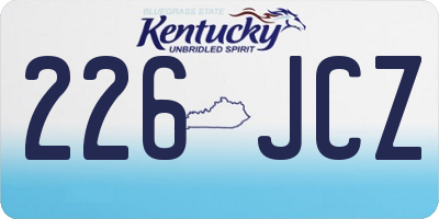 KY license plate 226JCZ