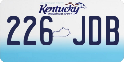 KY license plate 226JDB