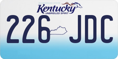 KY license plate 226JDC