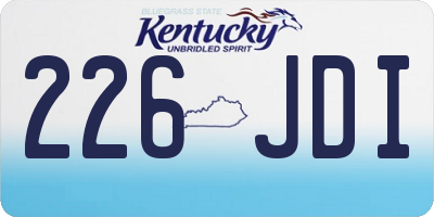 KY license plate 226JDI