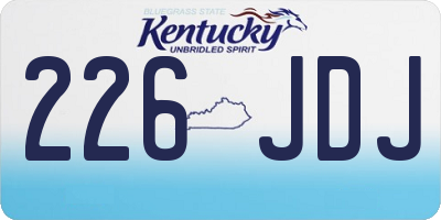 KY license plate 226JDJ