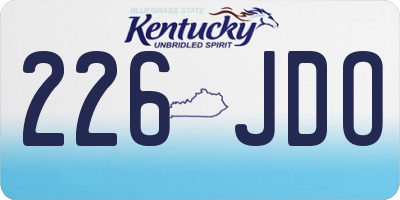 KY license plate 226JDO