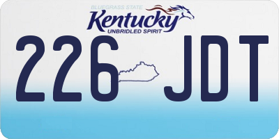 KY license plate 226JDT