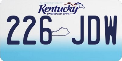 KY license plate 226JDW