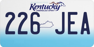 KY license plate 226JEA