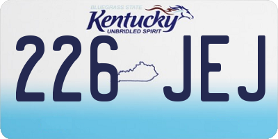 KY license plate 226JEJ