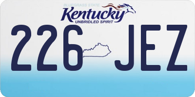 KY license plate 226JEZ