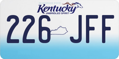KY license plate 226JFF