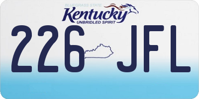 KY license plate 226JFL