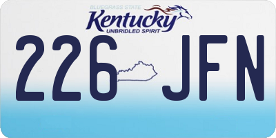 KY license plate 226JFN