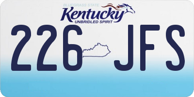 KY license plate 226JFS
