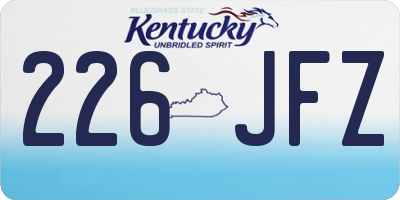 KY license plate 226JFZ