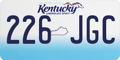 KY license plate 226JGC