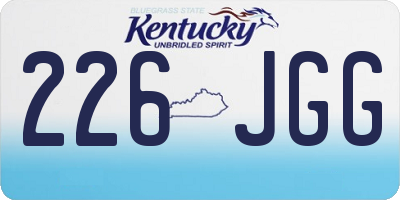 KY license plate 226JGG
